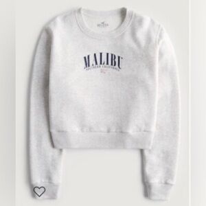 Hollister Grey Malibu California Floral Crew Neck Sweater Size XS/S NWOT